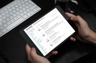 An image of a tablet showing the Avionté Ideas Portal.