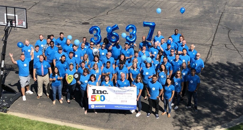Avionte employees celebrating 8th year as Inc 5000 fastest growing companies