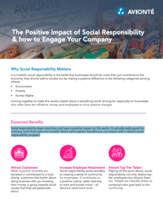 Screenshot of the download, "The Positive Impact of Social Responsibility & how to Engage Your Company"