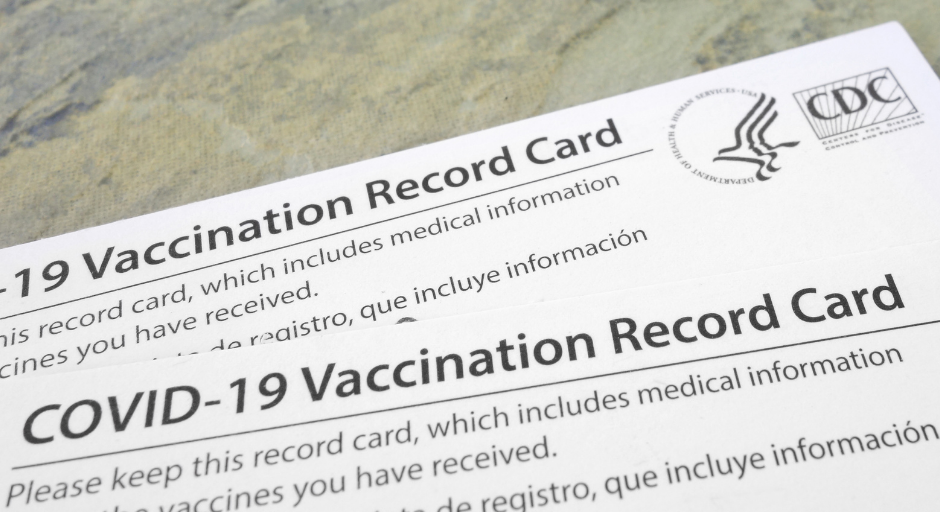 COVID vaccination record card