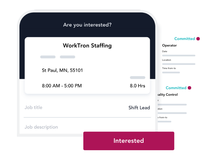 Mobile recruiting app with job details