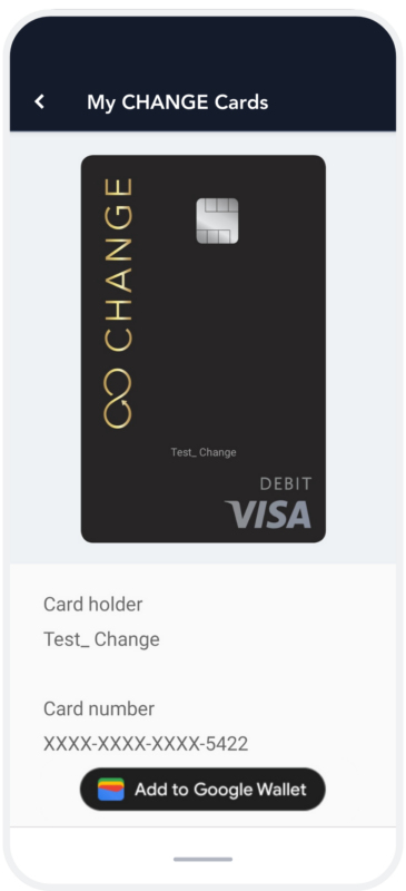 CHANGE mobile pay card